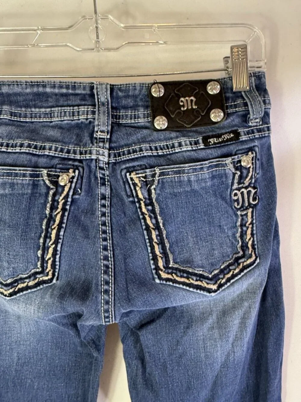 Y2K Miss Me Jeans Thick Stitched Skinny Bling Bedazzled